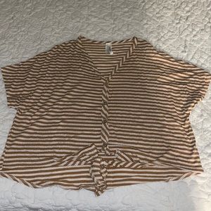 3xl  yellow/ white striped shirt